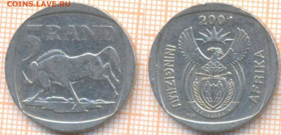 ЮАР 5 рандов 2001 г., до 10.10.2019 г. 22.00 по Москве - ЮАР 5 рандов 2001  6991