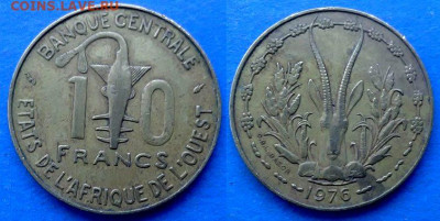 Западная Африка - 10 франков 1976 года до 12.10 - Западная Африка 10 франков, 1976
