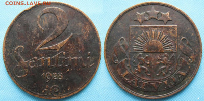 Латвия 2 сантима 1928 до 12-10-19 в 22:00 - Латвия 2 сантима 1928    2820