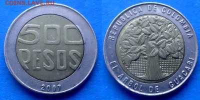 Колумбия - 500 песо 2007 года (БИМ) до 13.10 - Колумбия 500 песо, 2007