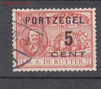 Голландия 1907 1м 5ц надпечатка до 13 10 - 100