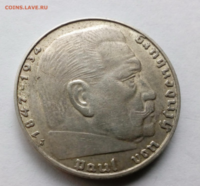 Германия. 2 марки "Гинденбург" 1939(J) КОРОТКИЙ до 09.10.19 - 2mh39j1