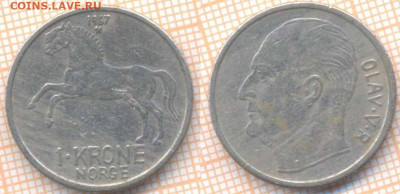 Норвегия 1 крона 1967 г., до 14.10.2019 г. 22.00 по Москве - Норвегия 1 крона 1967  7030