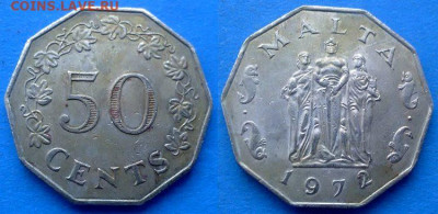 Мальта - 50 центов 1972 года до 15.10 - Мальта 50 центов, 1972