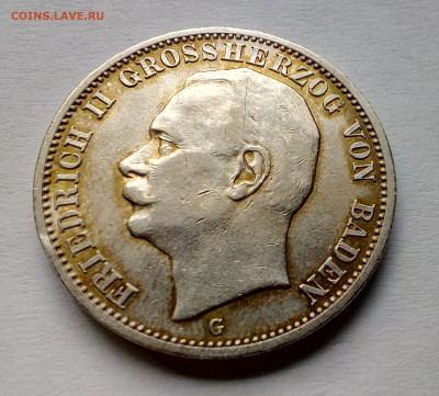 Баден. 3 марки 1914(G) до 14.10.19 - 1