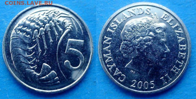 Каймановы острова - 5 центов 2005 года до 15.10 - Каймановы острова 5 центов, 2005