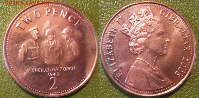 Только сутки ГИБРАЛТАР 2 пенса 2006 г До 11-10 в 22-00 мск - гибралт 2 пен