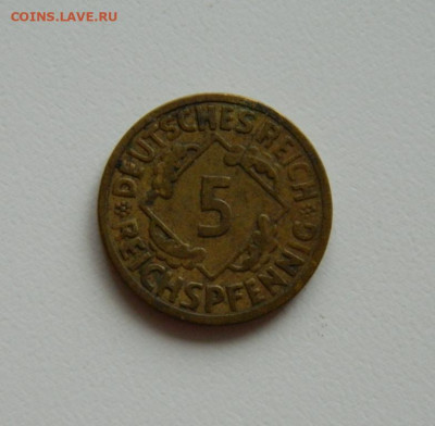 Германия 5 рейхспфеннигов 1925 год "А". до 14.10.19 - DSCN0023.JPG