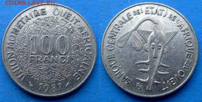 Западная Африка - 100 франков 1987 года до 17.10 - Западная Африка 100 франков, 1987