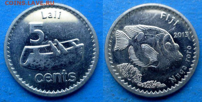 Фиджи - 5 центов 2013 года (Рыба) до 17.10 - Фиджи 5 центов, 2013