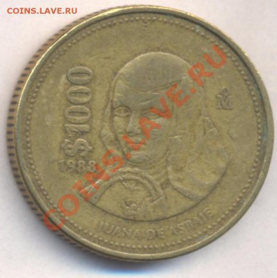 Мексика 1000 пессо 1988 г.До 24.07.11 г. 21-00 МСК. - Мексика 1000