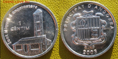 АНДОРА 1 сентим 2003 г До 14-10 в 22-00 мск - Андора