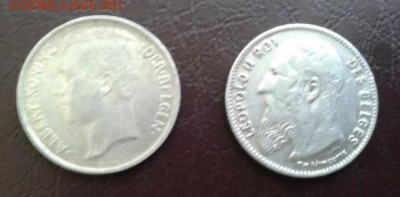2 монеты Бельгии 1909 и 1914  - 50 сантимов - Фото-1962 (2)