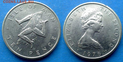 Остров Мэн - 10 пенсов 1976 года до 20.10 - Остров Мэн 10 пенсов, 1976
