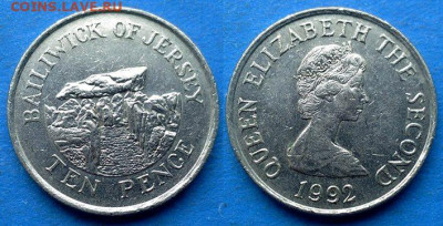 Джерси - 10 пенсов 1992 года до 20.10 - Джерси 10 пенсов, 1992