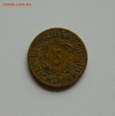 Германия 5 рейхспфеннигов 1925 год "А". до 17.10.19 - DSCN9894.JPG