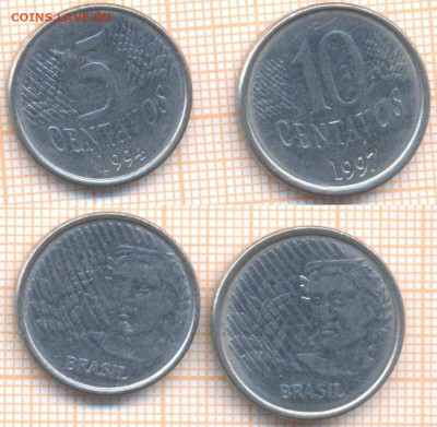 Бразилия 5, 10 сентаво , фикс - Бразилия 5 10 сент 1994 97  111  7