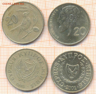 Кипр 20 центов 1983, 2001 г., фикс - Кипр 20 центов  1983 01  119  20