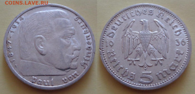 Германия, 5 рейхсмарок 1936 до 19.10 22:00 мск - 5-1936-01
