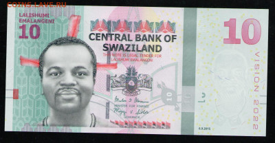 СВАЗИЛЕНД 10 ЭМАЛАНГЕНИ 2015 UNC - 44
