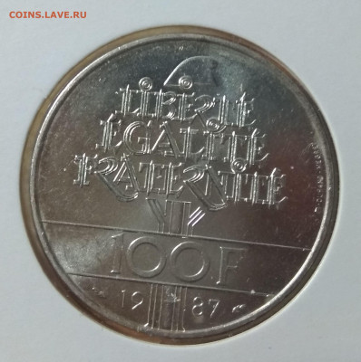 С 200 руб. Франция 100 франков 1987. Лафаетт - 137706771 (1)