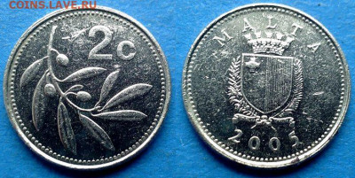 Мальта - 2 цента 2005 года до 22.10 - Мальта 2 цента, 2005