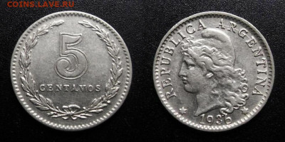 МОНЕТЫ МИРА 10-19 - Аргентина – 5 сентаво (1936) №1