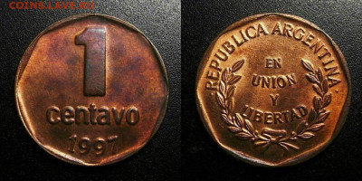 МОНЕТЫ МИРА 10-19 - Аргентина – 1 сентаво (1997) №1