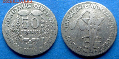 Западная Африка - 50 франков 1974 года до 22.10 - Западная Африка 50 франков, 1974