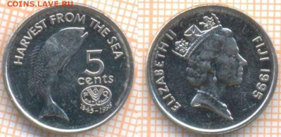 Фиджи 5 центов 1995 г. 50 лет ФАО, до 22.10.2019 г. 22.00 по - Фиджи 5 центов 1995  8017