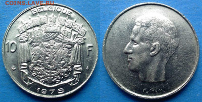 Бельгия - 10 франков 1975 года в блеске до 22.10 - Бельгия 10 франков, 1975