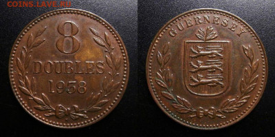 МОНЕТЫ МИРА 10-19 - Гернси – 8 дублей (1938 Н)