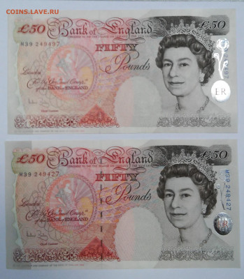 50 фунтов,1994г.состояние UNC,(без оборота),лот из 2-х купюр - 20190201_135544