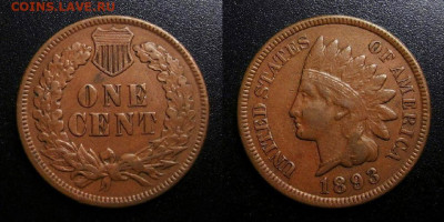 МОНЕТЫ МИРА 10-19 - США – 1 цент (1893) «Индеец» №1