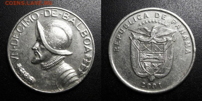 МОНЕТЫ МИРА 10-19 - Панама – 0,1 бальбоа (2001)