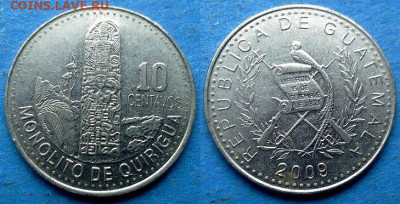Гватемала - 10 сентаво 2009 года до 24.10 - Гватемала 10 сентаво, 2009