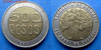 Колумбия - 500 песо 2011 года (БИМ) до 24.10 - Колумбия 500 песо, 2011