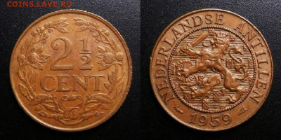 МОНЕТЫ МИРА 10-19 - Нидерландские Антилы – 2,5 цента (1959) №1