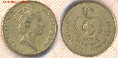 Австралия 1 доллар 1986 г. Межд, до 24.10.2019 г. 22.00 по М - Австралия 1 доллар 1986  8065