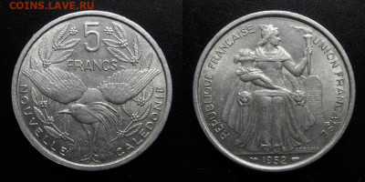 МОНЕТЫ МИРА 10-19 - Новая Каледония – 5 франков (1952)