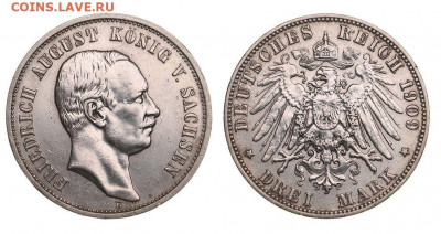 3 марки 1909 Фридрих Саксония.До 20.10.19.в 22.20 по Мск - Снимокппп.JPG