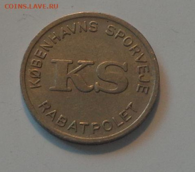 РУСАЛОЧКА - транспортный жетон г.Копенгаген до 25.10, 22.00 - Дания Русалочка жетон_2.JPG