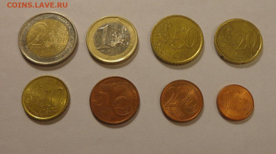 ИСПАНИЯ - ЕВРО-набор оборотный ст.тип 8 шт. до 25.10, 22.00 - Испания - Евро-набор старый тип