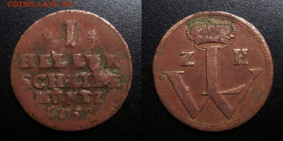 МОНЕТЫ МИРА 10-19 - Германия (Гессен-Кассель) – 1 геллер (1752)