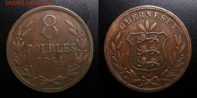 МОНЕТЫ МИРА 10-19 - Гернси – 8 дублей (1864)