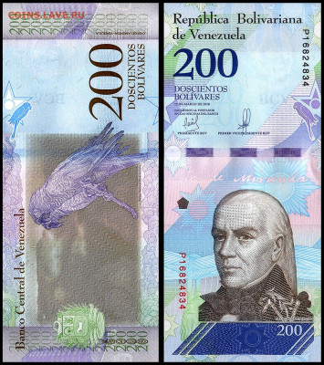 Венесуэла 200 боливар 2018 г. С 1 руб. до 23.10. в 22:00 мск - 200__2018