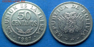 Боливия - 50 сентаво 1987 года до 25.10 - Боливия 50 сентаво, 1987
