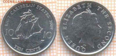 Восточные Карибы 10 центов 2009 г., до 24.10.2019 г. 22.00 п - Восточные Карибы 10 центов 2009  8077