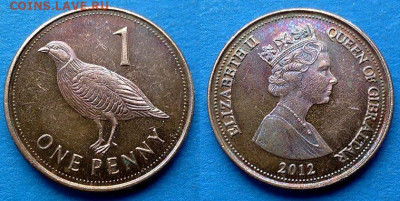 Гибралтар - 1 пенни 2012 года (Фауна) до 26.10 - Гибралтар 1 пенни, 2012