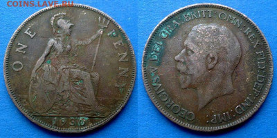 Великобритания - 1 пенни 1930 года до 26.10 - Великобритания 1 пенни, 1930